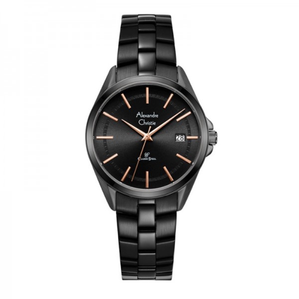 Alexandre Christie AC 8652 Full Black Rosegold Tick LDBIPBARG